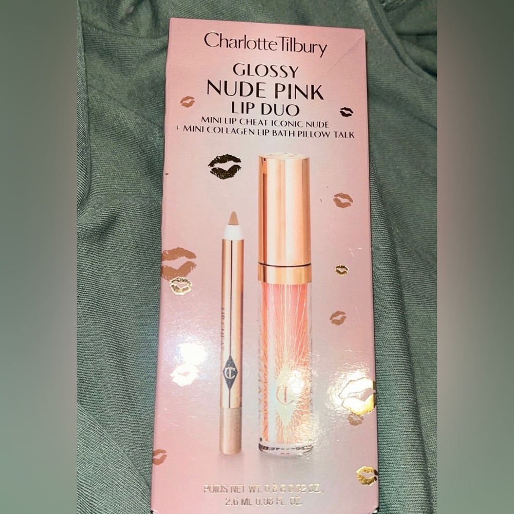 Charlotte Tilbury Glossy Nude pink lip duo NEW